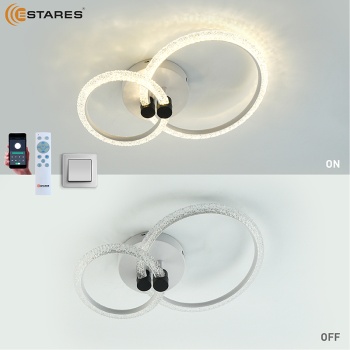 Управляемая светодиодная люстра EMILIA 40W 2R-APP-280x400x115-BLACK WHITE CRYSTAL-220-IP20