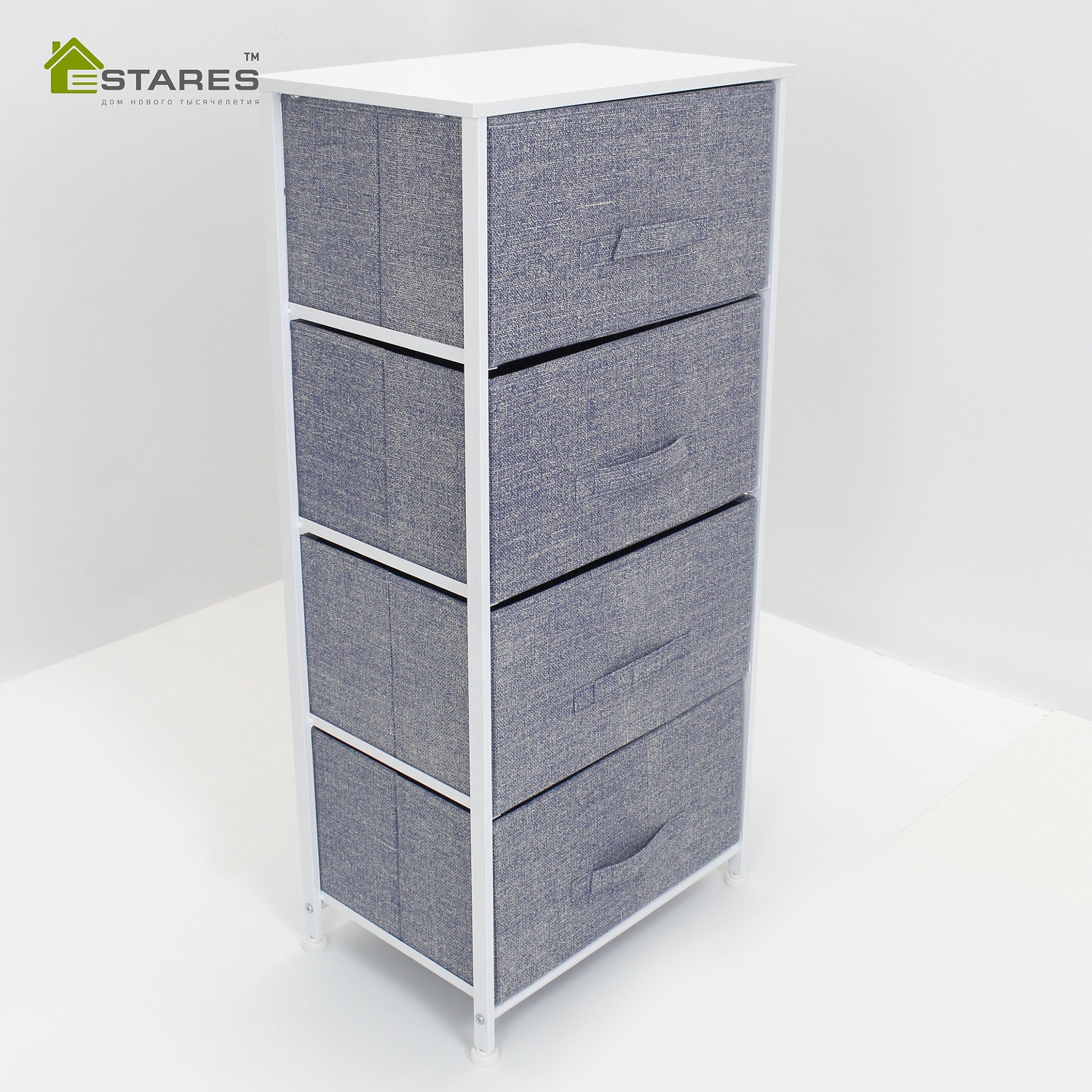 COMMOD novel 4F-4D-WHITE GRAY-45х30x95 комод-макси