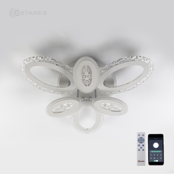 УПРАВЛЯЕМАЯ СВЕТОДИОДНАЯ ЛЮСТРА AGATA ICE RGB 60W+15W 6R-APP-540X116-WHITE CLEAR-220-P20