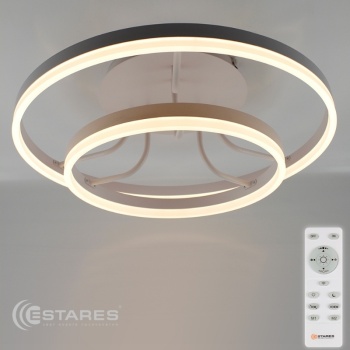 Управляемый светодиодный светильник накладной GRAVITACIA ACRYLIC DL 65W 2R-600-WHITE/SILVER-220-IP40