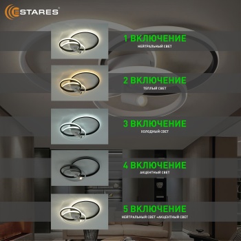 Управляемый светодиодный светильник IDZUMI 80W 3R1DL-RC-510x400x65-WHITE BLACK WHITE-220-IP20