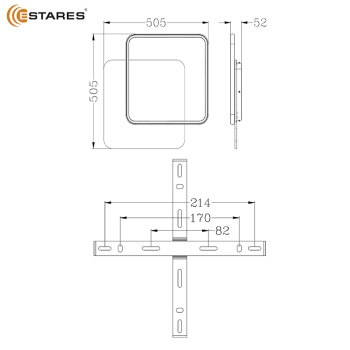 Управляемая светодиодная люстра AMATO wood 60W 2S-APP-505x505x52-BLACK WHITE CLEAR-220-IP20
