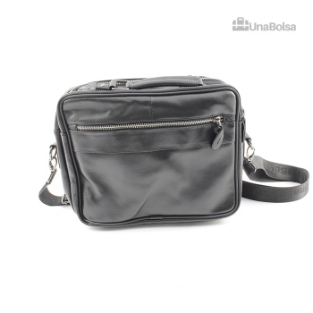 Сумка мужская из натуральной кожи UB-B310-290x230х90-black black-молния молния