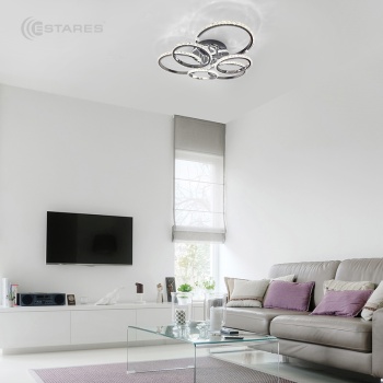 Управляемая светодиодная люстра PRINCESSA 144W 6R-626x578x135-CHROME CRYSTALL-220-IP20