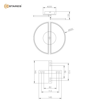 Управляемая светодиодная люстра  WOODY LOFT 75W 3R-APP-500x135-BLACK WOOD-220-IP20