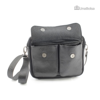 Сумка мужская из натуральной кожи UB-B210-240x190х90-black black-молния магнит