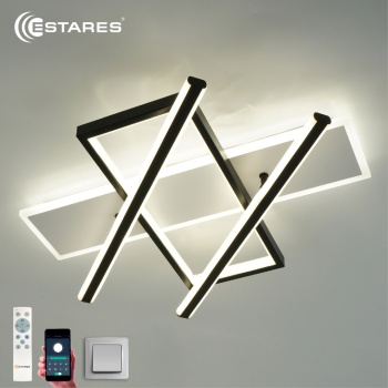 Управляемая светодиодная люстра PALLA 110W 3S-APP-500x460x80-BLACK/WHITE/CLEAR-220-IP20