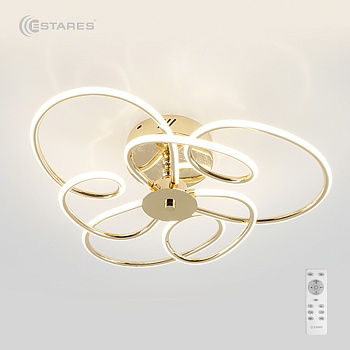 Управляемый светодиодный светильник BONITA 92W R-500x200-GOLD/OPAL-220-IP20