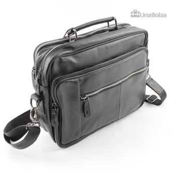 Сумка мужская из натуральной кожи UB-B310-290x230х90-black black-молния молния