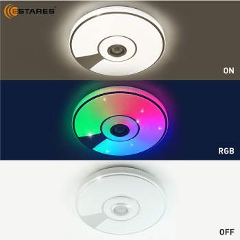 Управляемая светодиодная музыкальная люстра SONG RGB 80W R-APP-480x75-WHITE CHROME SHINY-220-IP20