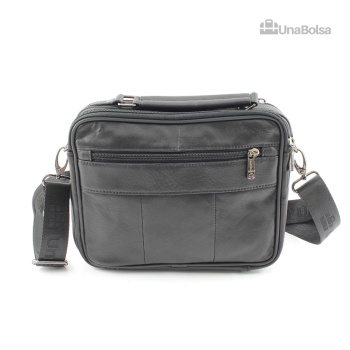 Сумка мужская из натуральной кожи UB-B210-240x190х90-black black-молния магнит