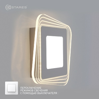 Управляемый светодиодный светильник, бра PLAZA EST 30W S-220-DOUBLE-ON/OFF-WHITE/CLEAR-220-IP40