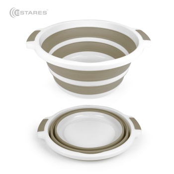 Таз складной силиконовый ES-BS-portable-10l-42x37x17/4-white/beige_2021