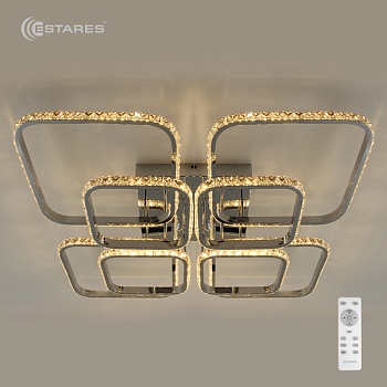  Управляемый светодиодный светильник VERSAL' 160W 8S-570X570X135-CHROME/CRYSTALL-220-IP20