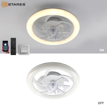 Управляемая светодиодная люстра с вент. FAN SIMPLE 65W+18W R-APP-480x125-WHITE WHITE-220-IP20