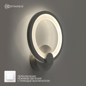 Управляемый светодиодный светильник, бра on/off  EUROPA 24W R-230-WHITE/WHITE-220-IP20