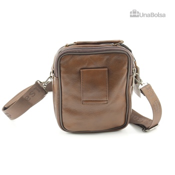 Сумка мужская из натуральной кожи UB-B101-150x185х85-brown brown-молния молния