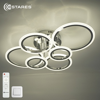 Управляемая светодиодная люстра EUROPA 80W 6R-IRC-675x480x175-CHROME/WHITE-220-IP20