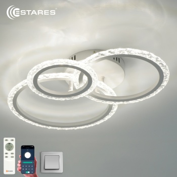 Управляемая светодиодная люстра TRIO 70W 3R APP-510x380x107-WHITE/CLEAR-220-IP20