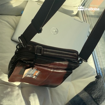 Сумка мужская из натуральной кожи UB-B219-195x235х90-brown brown-молния молния