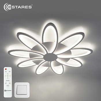 Управляемая светодиодная люстра LORENA 150W 9R-RC-840x55-WHITE/WHITE-220-IP20