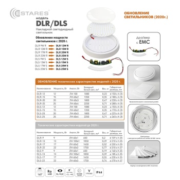Cветодиодный накладной светильник DLS 12W S-150-CW-WHITE WHITE-220-IP44