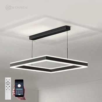 Управляемая светодиодная люстра STELLA 100WS-APP-500x500x1200-BLACK/WHITE-220-IP20