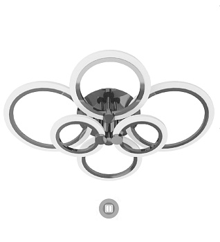 Управляемый светодиодный светильник on/off EUROPA 132W 6R-800/600-ON/OFF-WHITE/BLACKCHROME-220-IP20