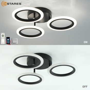 Управляемая светодиодная люстра MARIA 50W 3R-APP-440x80-BLACK WHITE-220-IP20