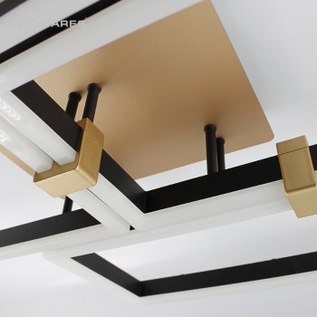 УПРАВЛЯЕМАЯ СВЕТОДИОДНАЯ ЛЮСТРА ON OFF PANDORA 160W 4S-ON OFF-1050X720X150-BLACK GOLD-220-IP20