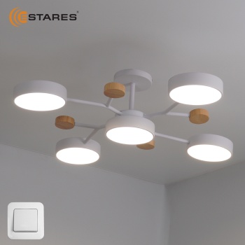 Управляемая светодиодная люстра LEVITA 75W 5R-ONOFF-750x195-WHITEWOODWHITE-220-IP20 (2)