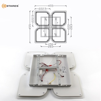 Управляемая светодиодная люстра AERO 70W 4F-ON OFF- 455x455x57-WHITE WHITE-220-IP20