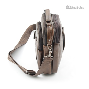 Сумка мужская из натуральной кожи UB-B109-150x185х85-brown brown-молния молния