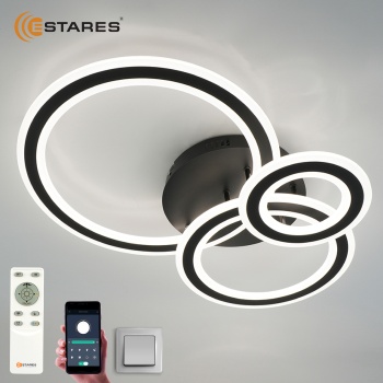 Управляемый светодиодный светильник TRIPLEX ROUND 108W 3R-APP-713х492х128-BLACK WHITE-220-IP20