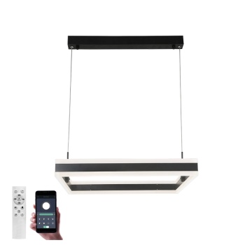 Управляемая светодиодная люстра STELLA 100WS-APP-500x500x1200-BLACK WHITE-220-IP20