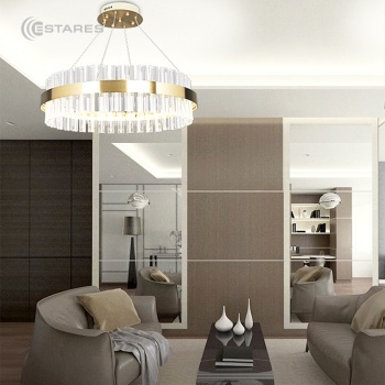 Управляемая светодиодная люстра SOFIA 100W R-APP-500x1000-GOLD CLEAR-220-IP20