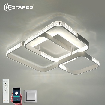 Управляемая светодиодная люстра MISTER 140W 4S-APP-720x660x160-WHITE/CLEAR-220-IP20