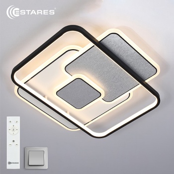 Управляемый светодиодный светильник TRAMONTO 115W 4S-RC-495x500x65-WHITE/SILVER/BLACK/WHITE-220-IP20