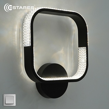 Управляемый светодиодный светильник, бра MISTER 25W S-ON/OFF-300x250-BLACK/CLEAR-220-IP20