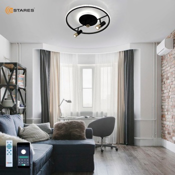 Управляемая светодиодная люстра SIRENA 56W 2R-APP-500x183-BLACK GOLD CRYSTAL-220-IP20