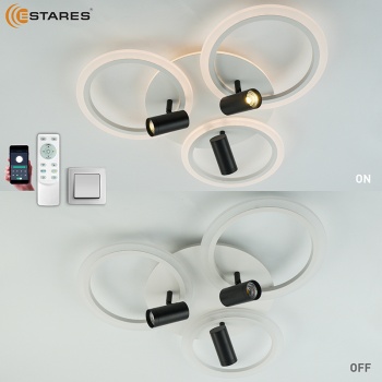 Управляемая светодиодная люстра SONNE downlight 80W 4R-APP-582x115-BLACK WHITE WHITE-220-IP20