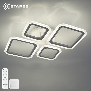 Управляемая светодиодная люстра OVAL RGB 65W 4S1R-RC-600x445x95-WHITE/WHITE-220-IP20