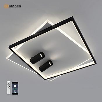 Управляемый светодиодный светильник GEOMETRIA downlight 75W 2S-APP-500х500х130-white/white-220-IP20