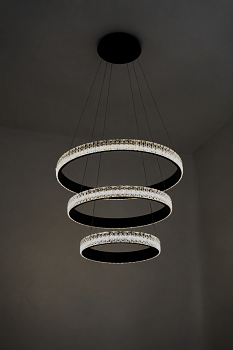 Управляемая светодиодная люстра DOROTEA 80W 3R-APP-500x1100-BLACK/CLEAR-220-IP20