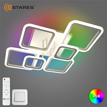 Управляемая светодиодная люстра OVAL RGB 110W 7S-IRC-810x600x175-WHITE/WHITE-220-IP20