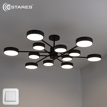 Управляемая светодиодная люстра MATEO 150W 12R-ON/OFF-1014x250-BLACK/WHITE-220-IP20