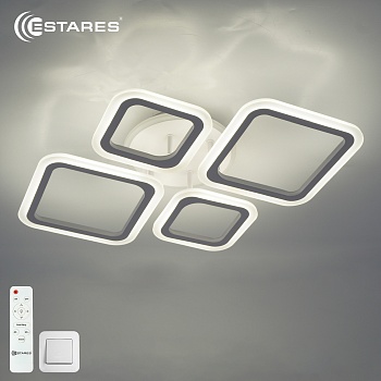 Управляемая светодиодная люстра OVAL RGB 65W 4S1R-RC-600x445x95-WHITE/WHITE-220-IP20