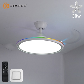 УСС с вентилятором WIND RGB invisible 65W+30W R-RC-470/1050x390/300-WHITE/WHITE-220-IP20