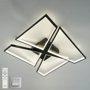 Управляемая светодиодная люстра ORLANDO 120W S-RC-550x550x90-BlACK/WHITE-220-IP20