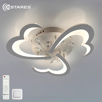 Управляемая светодиодная люстра СRYSTALwhite 60W R-IRC-550x72-WHITE/WHITE/CLEAR-220-IP20